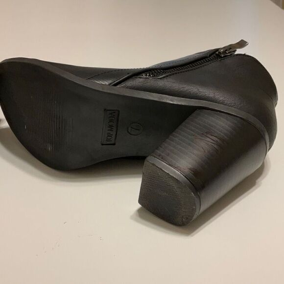 Top Moda Black Faux Leather Ankle Boots, 7 - Picture 12 of 16